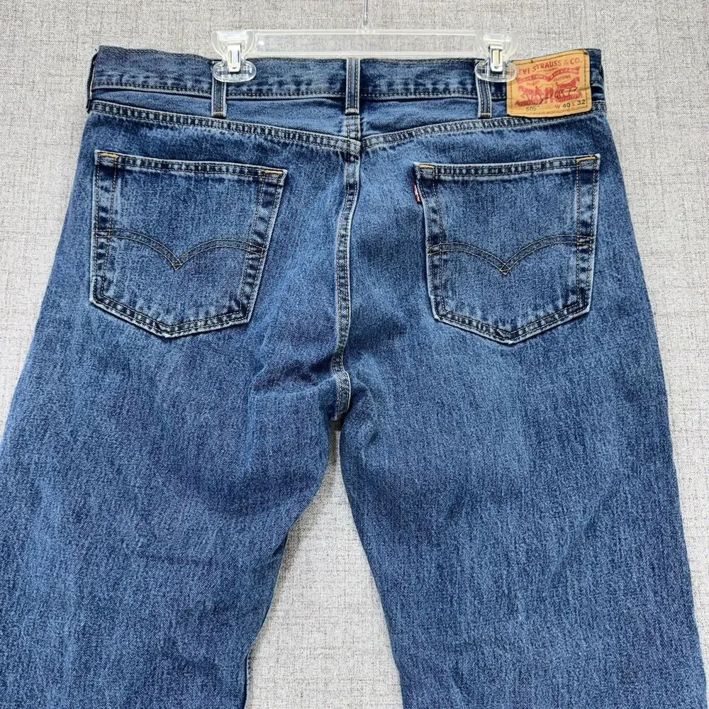 Levi's 505 Jeans Men's 40x32 Regular Fit Straight Leg Blue Denim